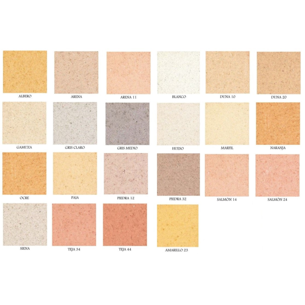 Muestrario de colores Monocapa